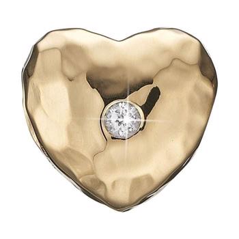 Christina Collect Gold-plated Sweet Heart Rustic heart with two white topaz, model 623-G121
